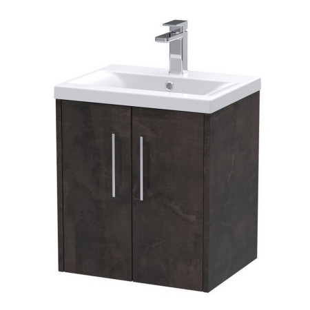 Hudson Reed Juno Wall Hung 500mm Cabinet and Basin Metallic Slate