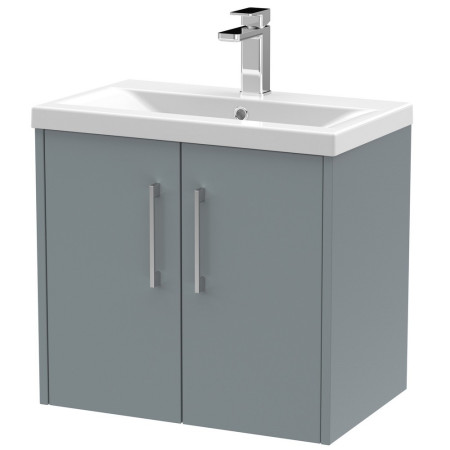 Hudson Reed Juno Wall Hung 600mm Cabinet and Basin Coastal Grey