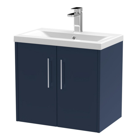 JNU1723A Hudson Reed Juno Wall Hung 600mm Cabinet and Basin Electric Blue