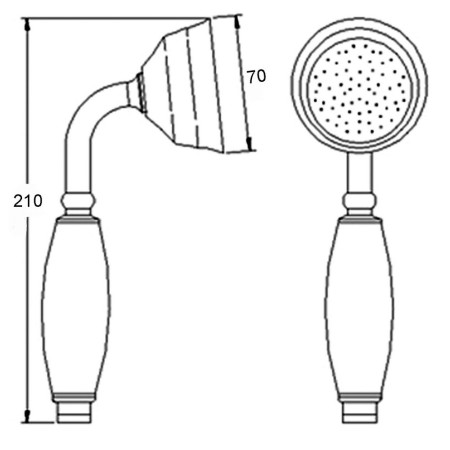 A4150G Hudson Reed Large Black & Chrome Traditional Handset Line Drawing