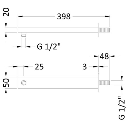 ARM12 Hudson Reed Large Rectangular Shower Arm (2)