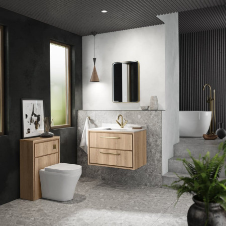 NFF3041 Hudson Reed Lille Bleached Oak 550mm WC Unit Lifestyle