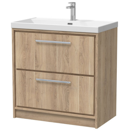Hudson Reed Lille Bleached Oak 800mm Floorstanding Vanity Unit