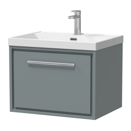 Hudson Reed Lille Coastal Grey 600mm Wall Hung Single Drawer Vanity Unit