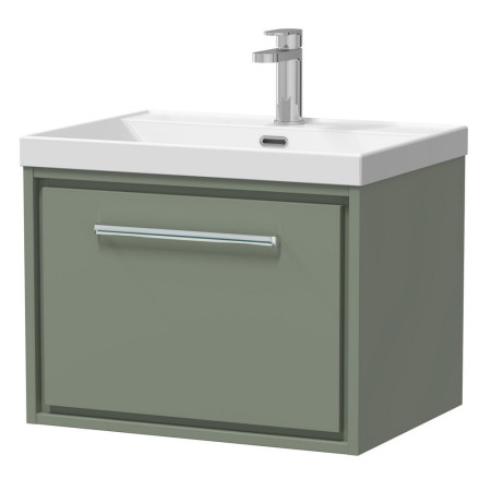 Hudson Reed Lille Fern Green 600mm Wall Hung Single Drawer Vanity Unit