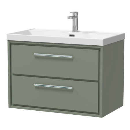 Hudson Reed Lille Fern Green 800mm Wall Hung Double Drawer Vanity Unit
