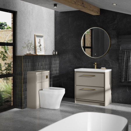 NFF3241 Hudson Reed Lille Pebble Grey 550mm WC Unit Bathroom Setting