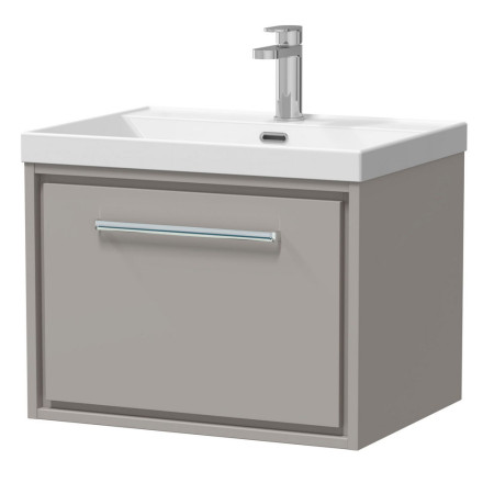 Hudson Reed Lille Pebble Grey 600mm Wall Hung Single Drawer Vanity Unit