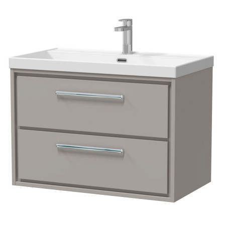 Hudson Reed Lille Pebble Grey 800mm Wall Hung Double Drawer Vanity Unit
