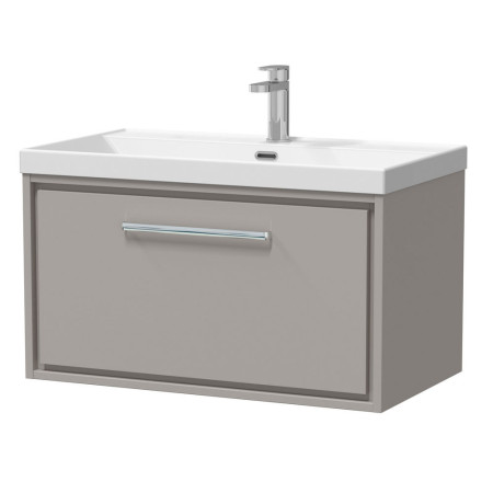 Hudson Reed Lille Pebble Grey 800mm Wall Hung Single Drawer Vanity Unit