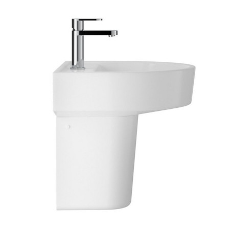 CMA004 Hudson Reed Luna 420mm Basin & Semi Pedestal Side View