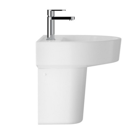 CMA005 Hudson Reed Luna 520mm Basin & Semi Pedestal Side View