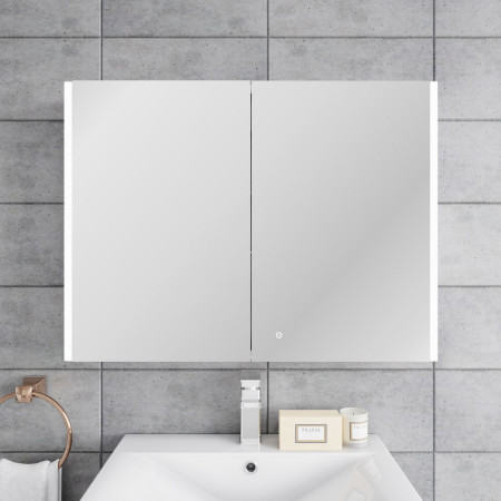 LQ094 Hudson Reed Meloso 2 Door LED Illuminated Soft Close Bathroom Cabinet Lifestyle
