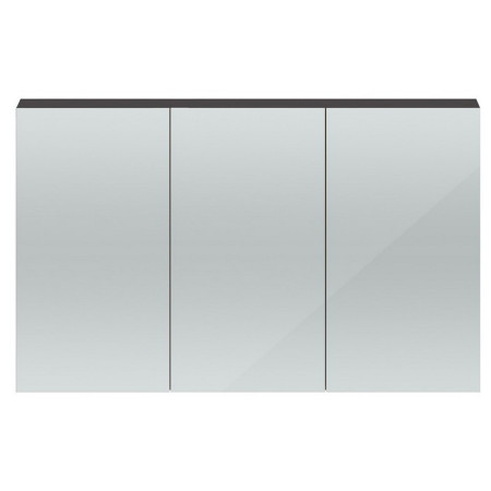 QUA010 Hudson Reed Modular Quartet 1350mm Mirror Cabinet in Grey Gloss