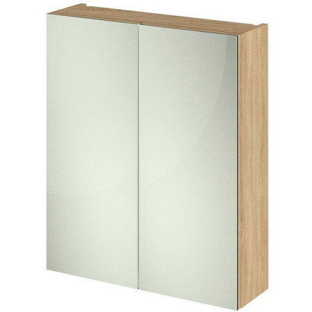 OFF317 Hudson Reed Modular Quartet 600mm Mirror Cabinet in White Gloss Natural Oak