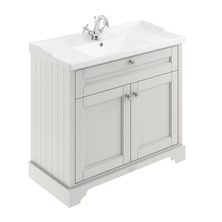 LOF407 Hudson Reed Old London 1000mm Cabinet and Ceramic Basin 1TH Timeless Sand