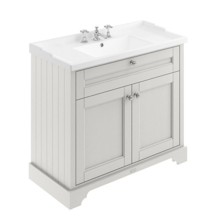 LOF437 Hudson Reed Old London 1000mm Cabinet and Ceramic Basin 3TH Timeless Sand