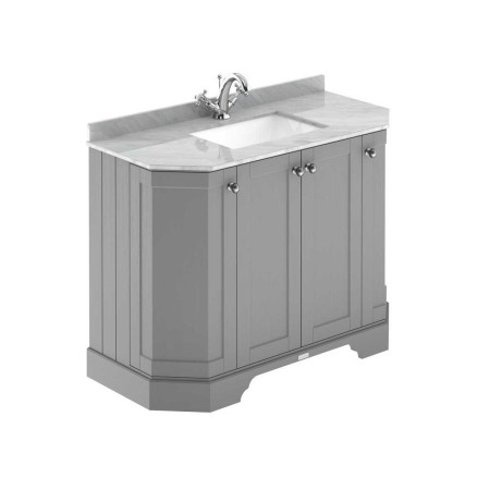Hudson Reed Old London 1000mm Grey Angled Basin Unit with 1TH Grey Marble Top