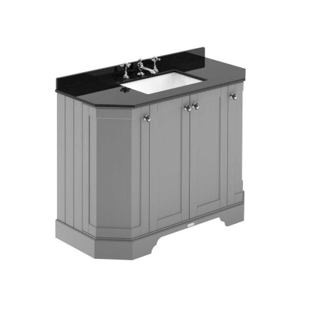 Hudson Reed Old London 1000mm Grey Angled Basin Unit with 3TH Black Marble Top