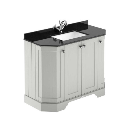 Hudson Reed Old London 1000mm Timeless Sand Angled Basin Unit with 1TH with Black Marble Worktop
