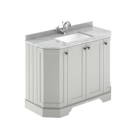 Hudson Reed Old London 1000mm Timeless Sand Angled Basin Unit with 1TH with Grey Marble Worktop