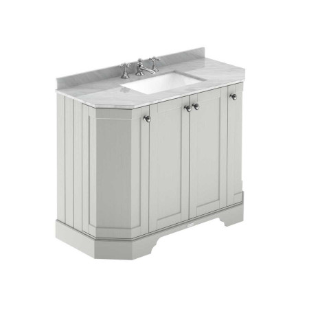 Hudson Reed Old London 1000mm Timeless Sand Angled Basin Unit with 3TH with Grey Marble Worktop