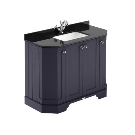 Hudson Reed Old London 1000mm Twilight Blue Angled Unit with 1TH Black Marble Top