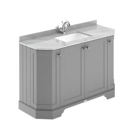 Hudson Reed Old London 1200mm Grey Angled Basin Unit with 1TH Grey Marble Top
