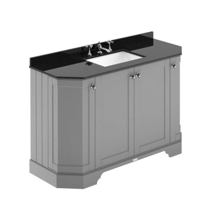 Hudson Reed Old London 1200mm Grey Angled Basin Unit with 3TH Black Marble Top