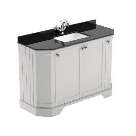 Hudson Reed Old London 1200mm Timeless Sand Angled Basin Unit with 1TH with Black Marble Worktop