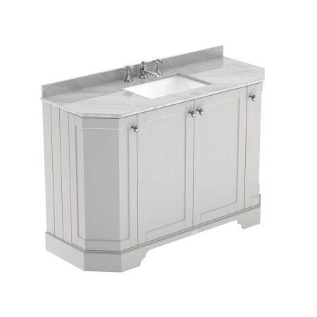 Hudson Reed Old London 1200mm Timeless Sand Angled Basin Unit with 3TH with Grey Marble Worktop