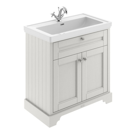 LOF406 Hudson Reed Old London 1TH 800mm Timeless Sand Vanity Unit and Fireclay Basin (1)