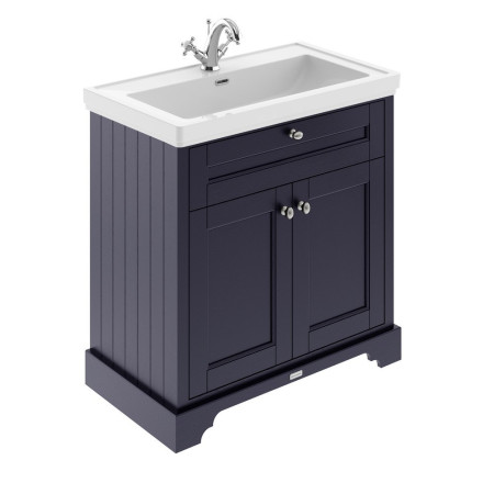 Hudson Reed Old London 1TH 800mm Twilight Blue Vanity Unit and Fireclay Basin