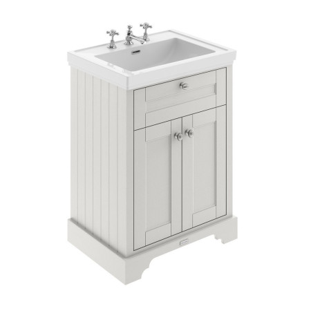 LOF434 Hudson Reed Old London 3TH 600mm Timeless Sand Vanity Unit and Fireclay Basin (1)