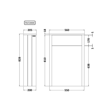 LON441 Hudson Reed Old London 550mm WC Unit Timeless Sand (2)