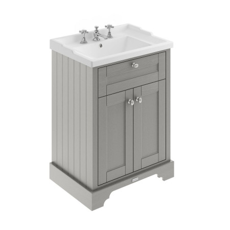 LOF233 Hudson Reed Old London 600mm Cabinet and Ceramic Basin 3TH Storm Grey