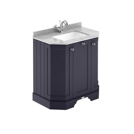 Hudson Reed Old London 750mm Twilight Blue Angled Unit with 1TH Grey Marble Top