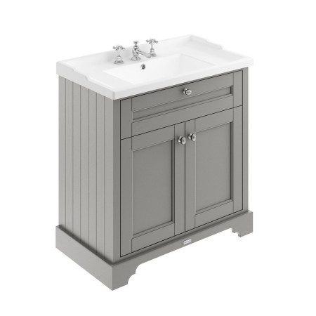 LOF235 Hudson Reed Old London 800mm Cabinet and Ceramic Basin 3TH Storm Grey