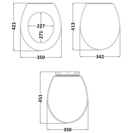 LOS299 Hudson Reed Old London Carlton Soft Close Toilet Seat Storm Grey (2)