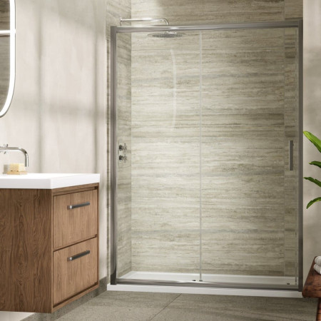 AQSL12 Hudson Reed Pacific 1200mm Single Sliding Shower Door within a Recess