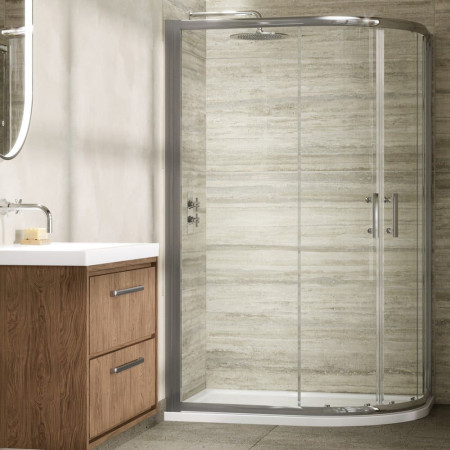 AQU129 Hudson Reed Pacific Offset Quadrant 1200 x 900mm Shower Enclosure Lifestyle