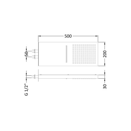 HEAD48 Hudson Reed Rectangular Shower Head with Water Blade (2)
