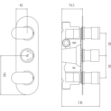 REI3417 Hudson Reed Reign Thermostatic Triple Shower Valve With Diverter (2)