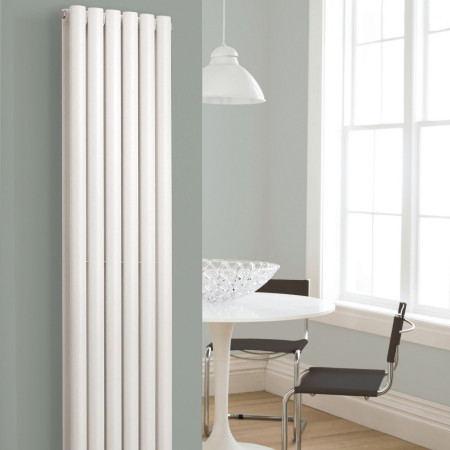 HL368 Hudson Reed Revive Double Panel Vertical Radiator 1500 x 355mm White Lifestyle