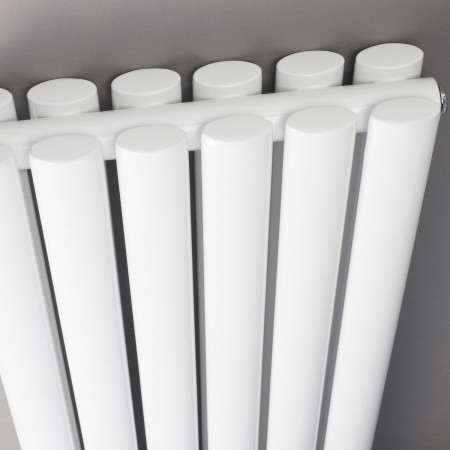 HL368 Hudson Reed Revive Double Panel Vertical Radiator 1500 x 355mm White Close Up
