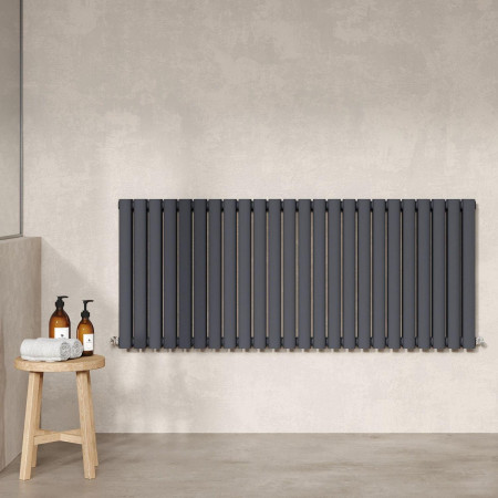 HLA40D Hudson Reed Revive Horizontal Anthracite 600 x 1398mm Double Panel Radiator Lifestyle