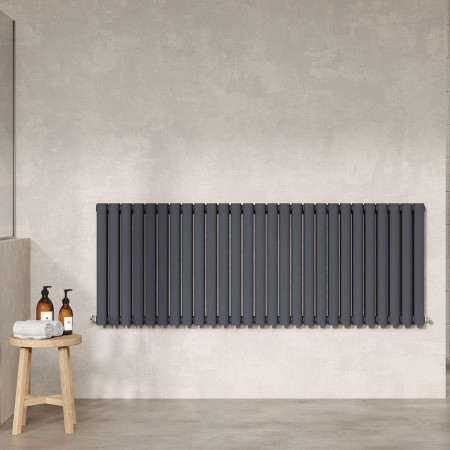 HLA42D Hudson Reed Revive Horizontal Anthracite 600 x 1572mm Double Panel Radiator Lifestyle