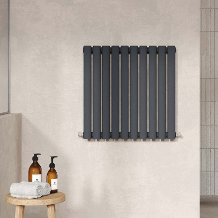 HLA38 Hudson Reed Revive Horizontal Anthracite 600 x 586mm Single Panel Radiator Lifestyle
