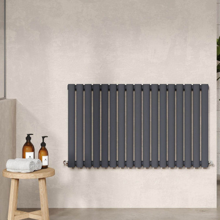 HLA39 Hudson Reed Revive Horizontal Anthracite 600 x 992mm Single Panel Radiator Lifestyle