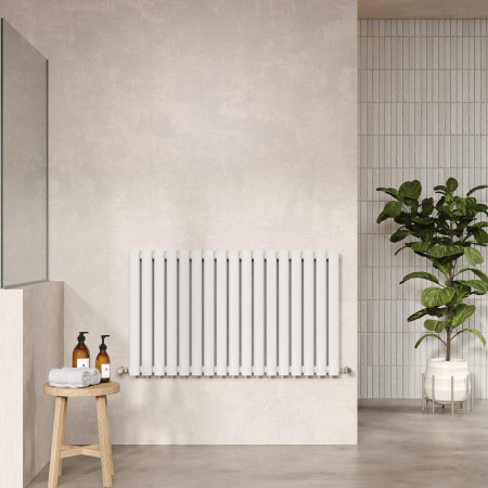 HL339D Hudson Reed Revive Horizontal White 600 x 992mm Double Panel Radiator Lifestyle